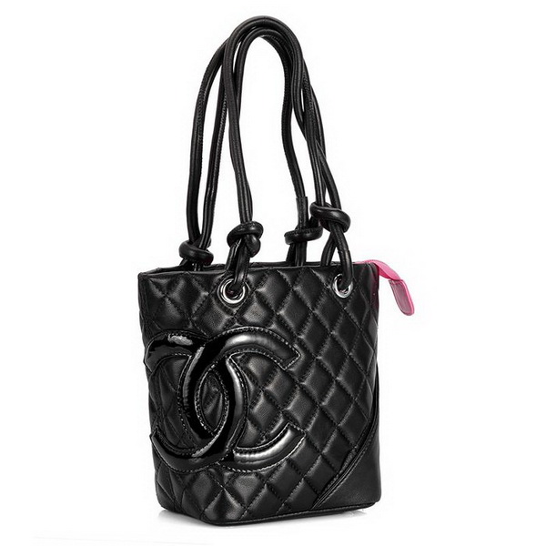 7A Discount Chanel Cambon Small Shoulder Bags 25166 Black-Patent